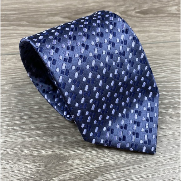 Charvet Men's Place Vendome Silk Geometric Patterned Necktie Blue